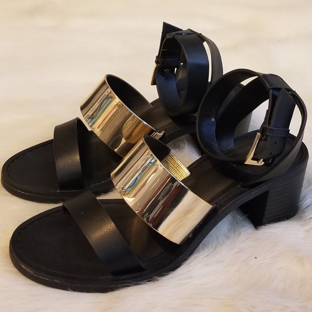 Zara Trafaluc Open Back Toe Heel Sandals